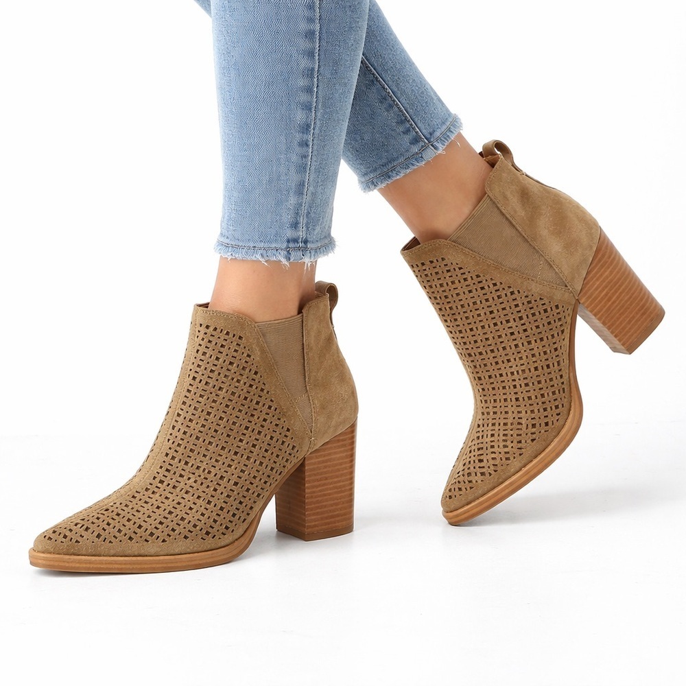 [Marc Fisher] Tan Perforated Bootie